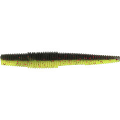 Westin Ned Worm Slim 5.5cm 1.5g Floating Black/Chartreuse - Leverbaar