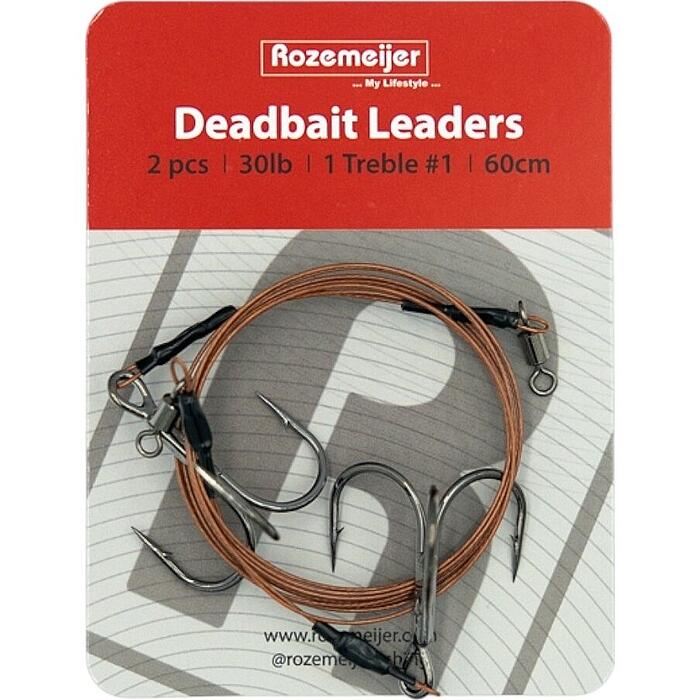 Rozemeijer Deadbait Leaders 1x #1 treble 60cm 30lb