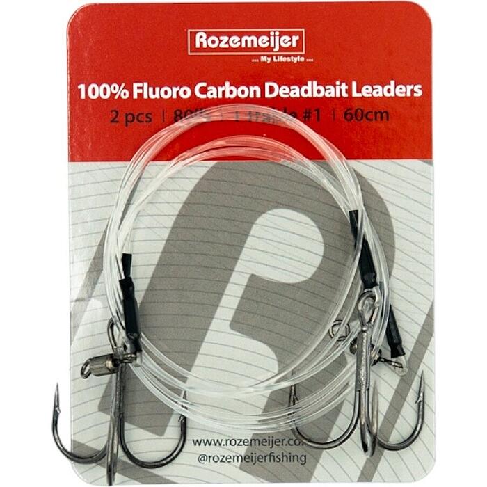 Rozemeijer 100% Fluoro Carbon Deadbait Leaders #1 60cm 80lb
