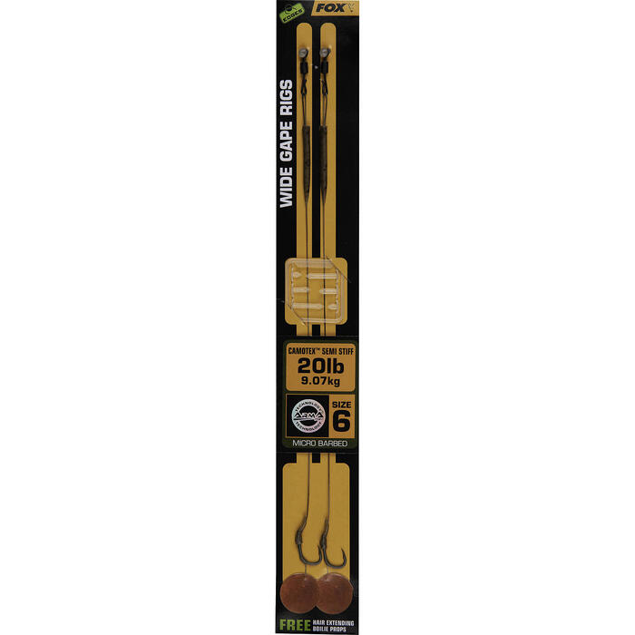 Fox Edges Camotex Semi Stiff Wide Gape 20lb Size 6