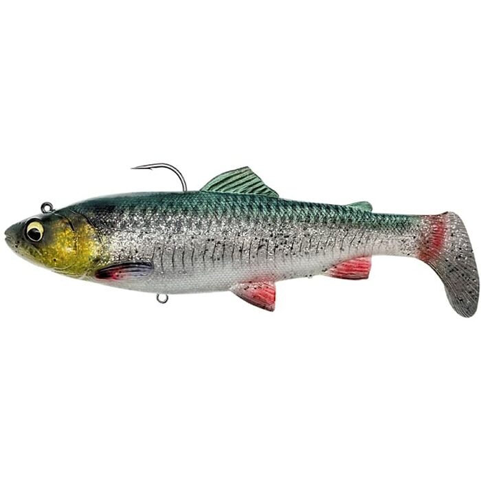 Savage Gear 4D Trout Rattle Shad 12.5cm 35gr Sinking Green Silver