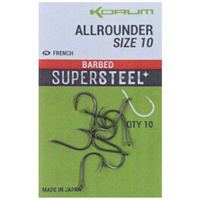 Korum Supersteel Allrounder Hooks H8 Barbed