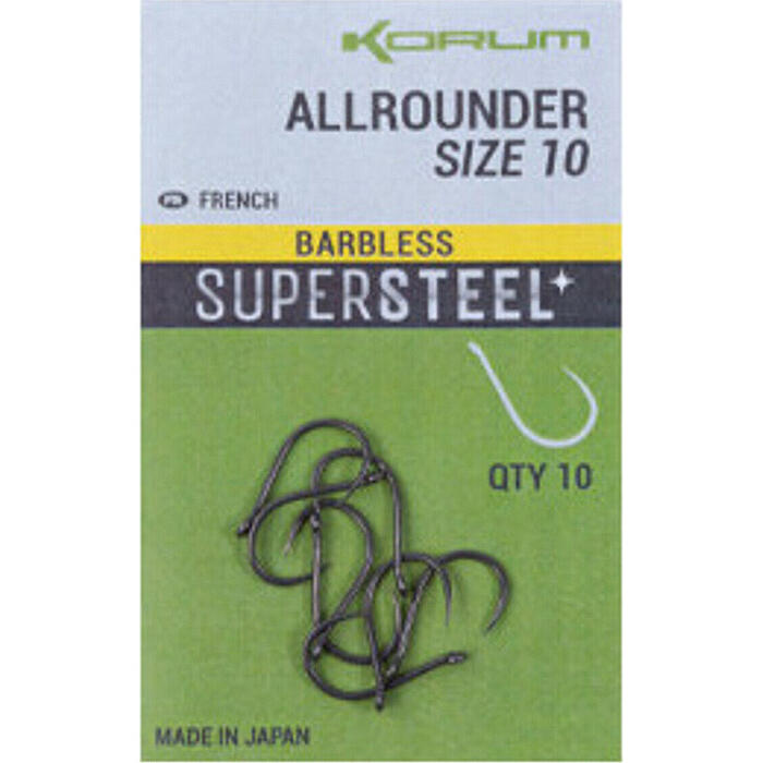 Korum Supersteel Allrounder Hooks #8 Barbless