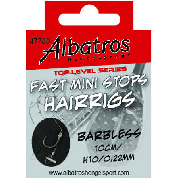 Albatros Fast Mini Stops Hair Rig Barbless H16 0.18mm 10cm