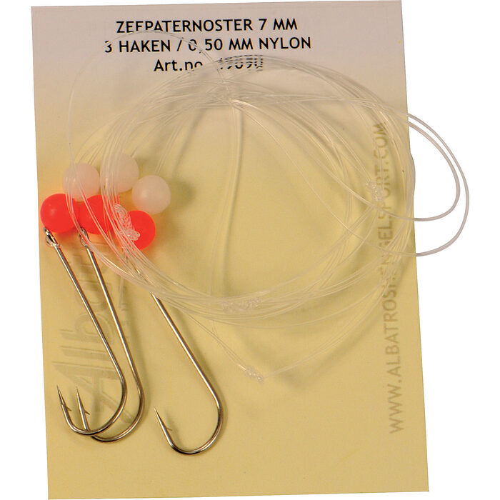 Albatros Zee-paternoster 3-haaks 10mm kralen