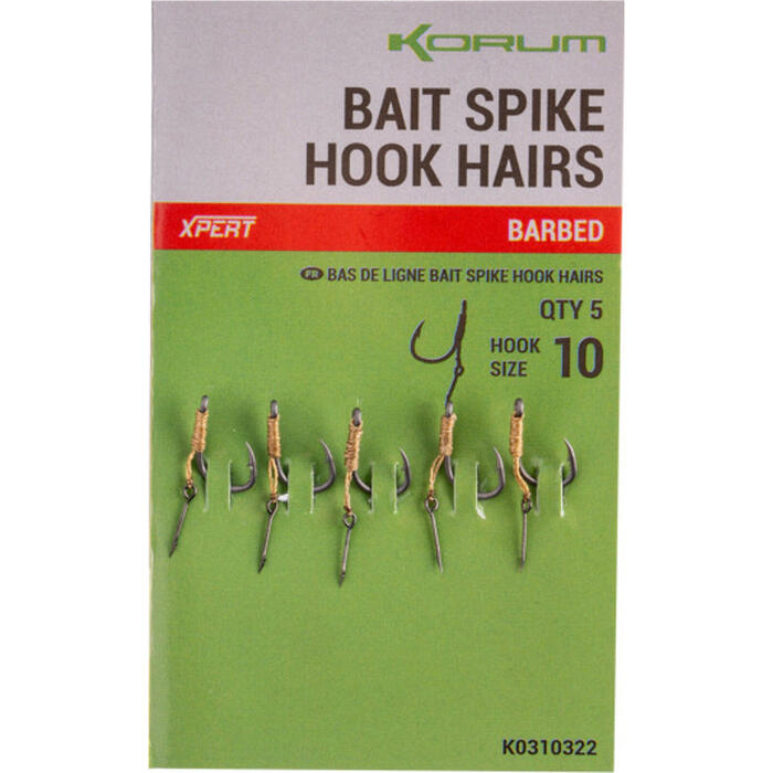 Korum Bait Spike Hook Hairs Barbed #14