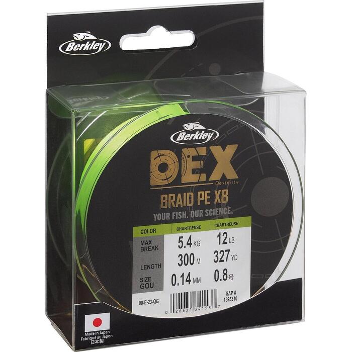 Berkley DEX Braid x8 Chartreuse 300m 0.08mm