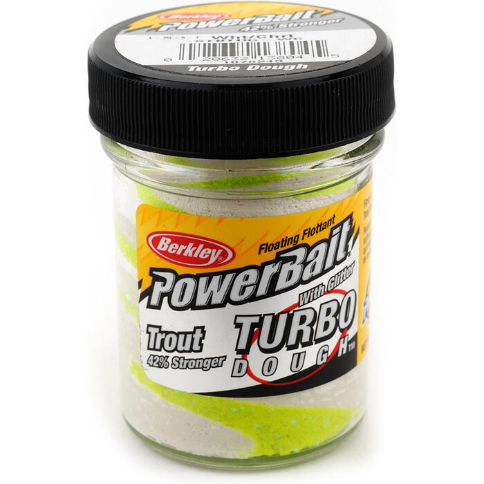 Berkley Powerbait Glitter Turbo Dough White Chartreuse