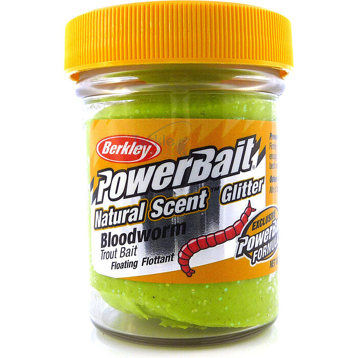 Berkley Powerbait Natural Glitter Bloodworm Chartreuse