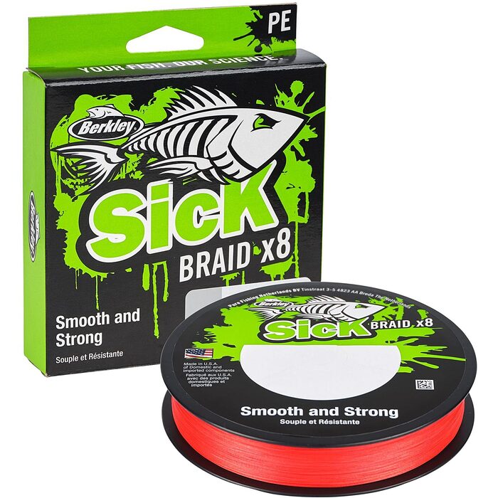 Berkley Sick Braid 8 Red 150m 0.19mm