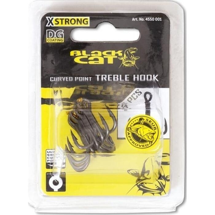 Black Cat Curved Point Treble Hook DG #1/0