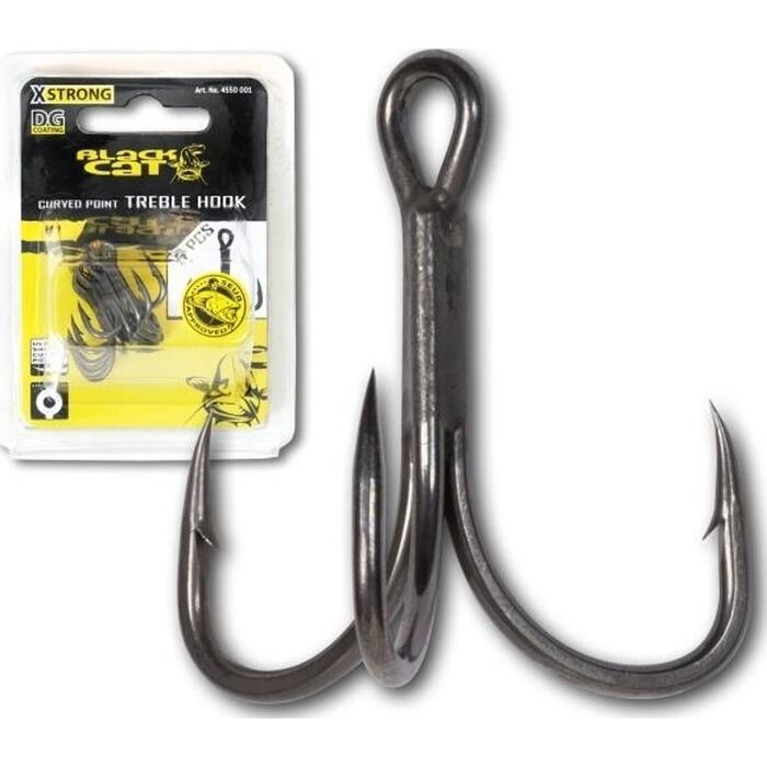 Black Cat Curved Point Treble Hook DG #3/0