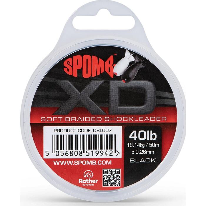 Spomb Braided Leader 50m 40lb black