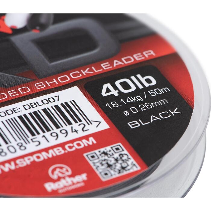 Spomb Braided Leader 50m 40lb black