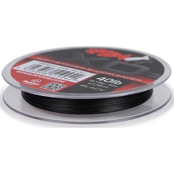 Spomb Braided Leader 50m 40lb black