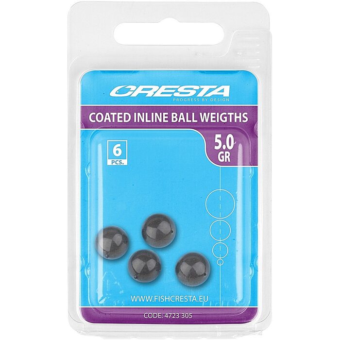 Cresta Coated Inline Ball Weights 4gr 6st