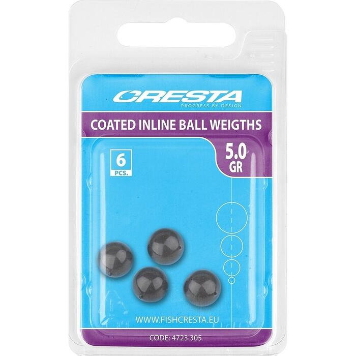 Cresta Coated Inline Ball Weights 1gr 6st