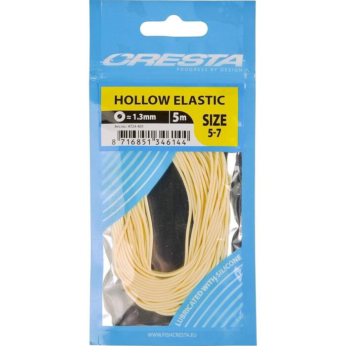 Cresta Hollow Elastic 5m White 1.3mm 5-7