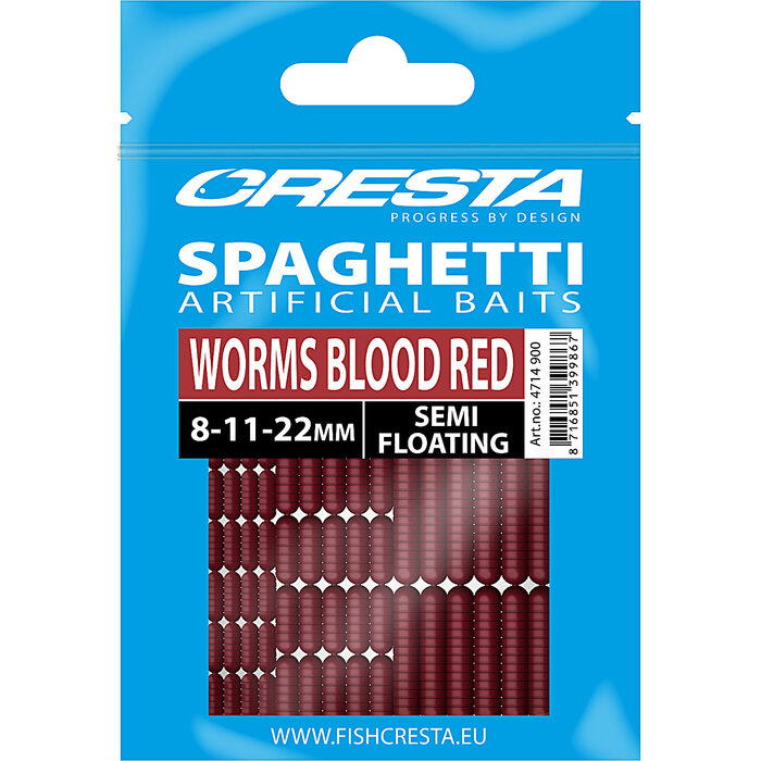 Cresta Spaghetti Worm Blood Red 8/11/22mm