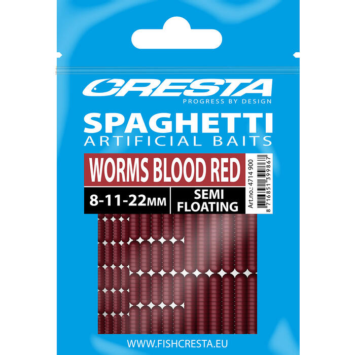Cresta Spaghetti Worm Blood Red 8/11/22mm