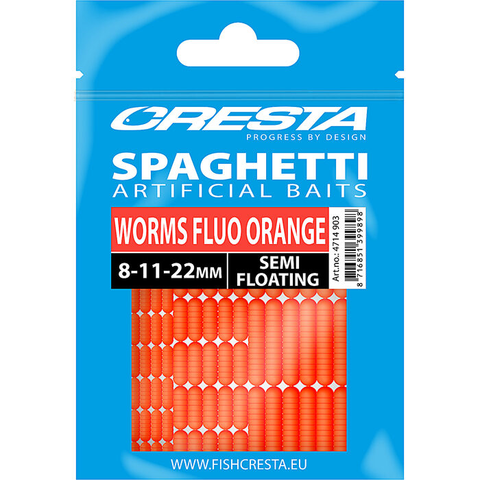 Cresta Spaghetti Worm Fluo Orange 8/11/22mm