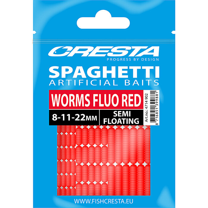 Cresta Spaghetti Worm Fluo Red 8/11/22mm