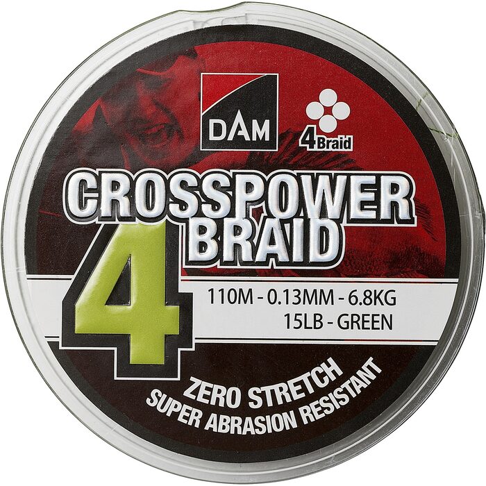 Dam Crosspower 4 Braid Green 300m 0.17mm