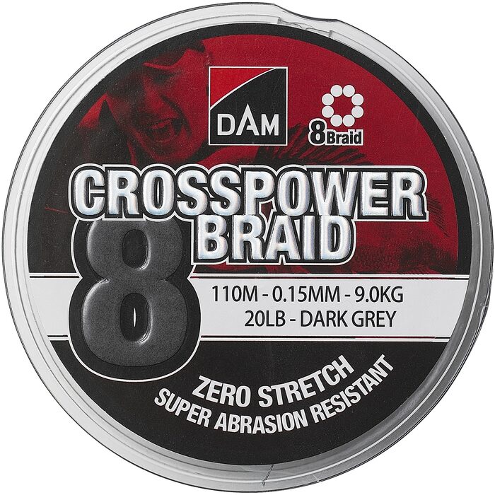 Dam Crosspower 8 Braid Dark Grey 300m 0.15mm