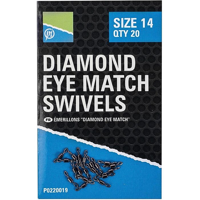 Preston Diamon Eye Match Swivels Size 14