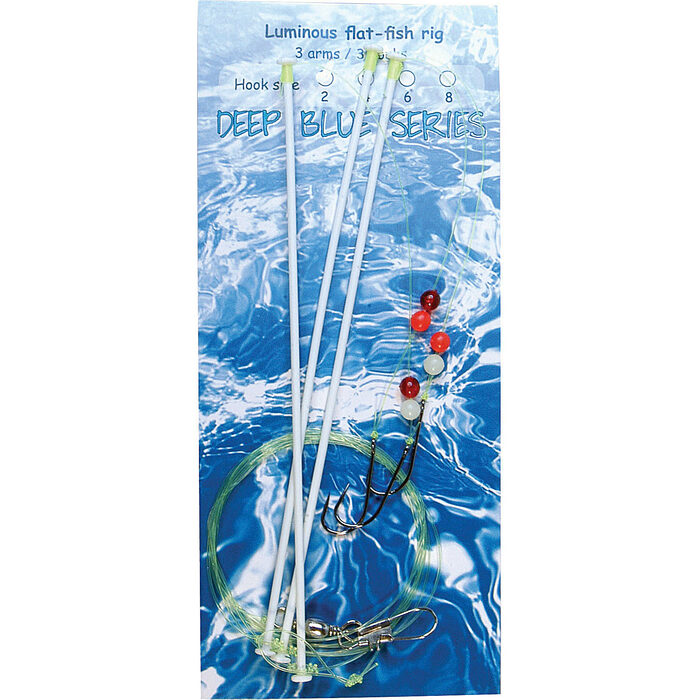 Deep Blue Flat Sea Rig 3-Arm Luminous 3-Haaks H8