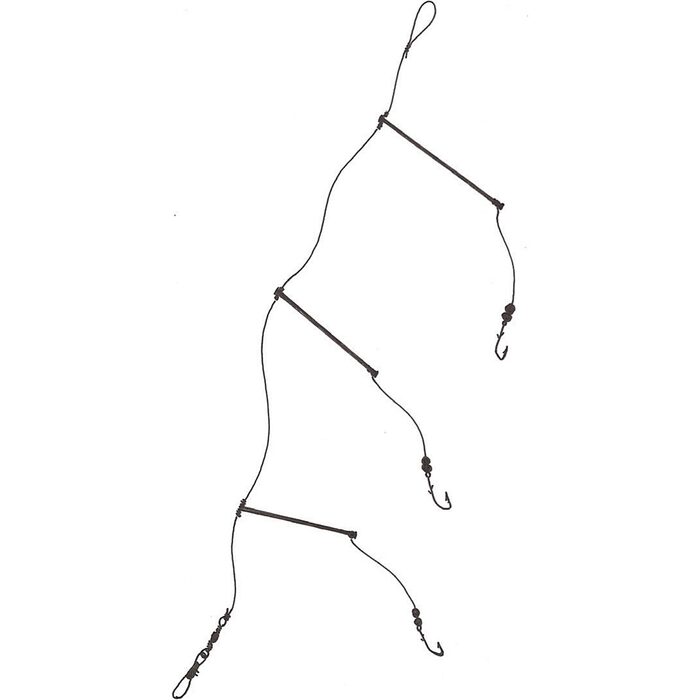 Deep Blue Flat Sea Rig 3-Arm Luminous 3-Haaks H8