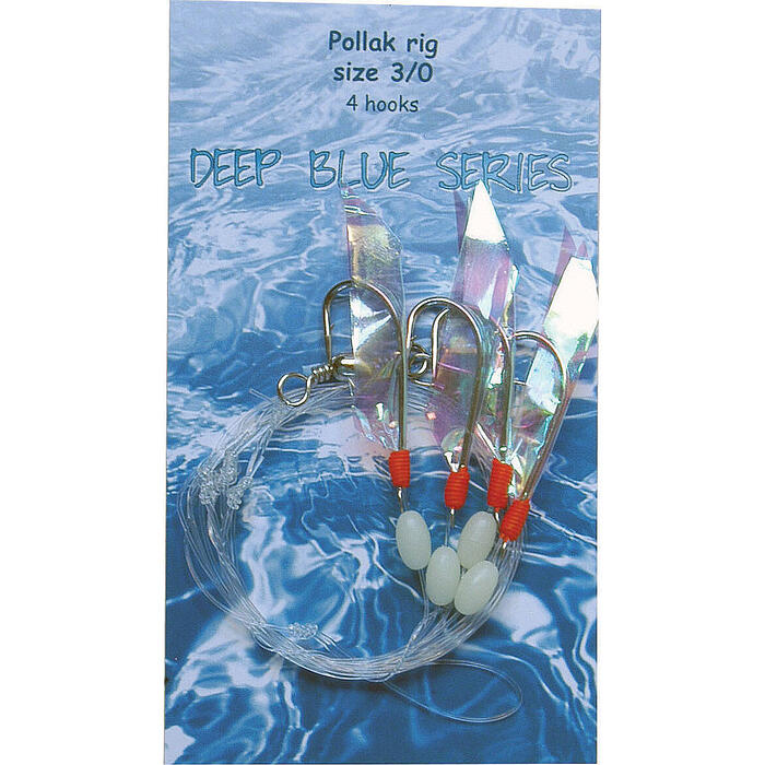 Deep Blue Pollack Rig 4-Haaks Shiny Fly Flex H3-0