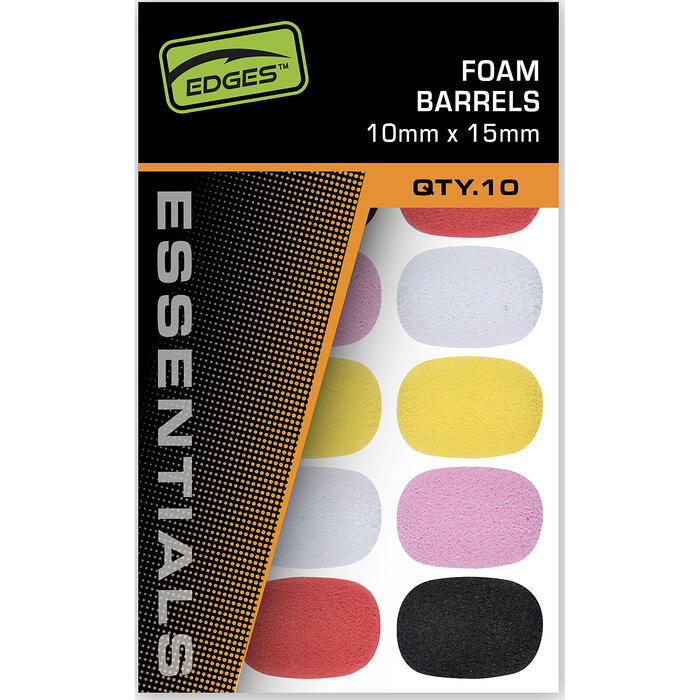 Fox Edges Foam Barrels Mixed Colour 10x15mm