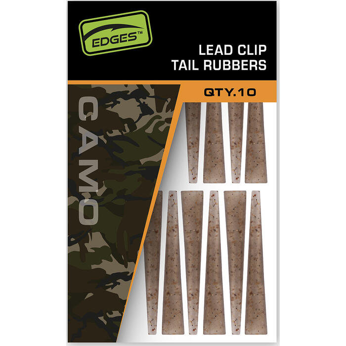 Fox Edges Camo Tail Rubbers Lead Clip 10 stuks