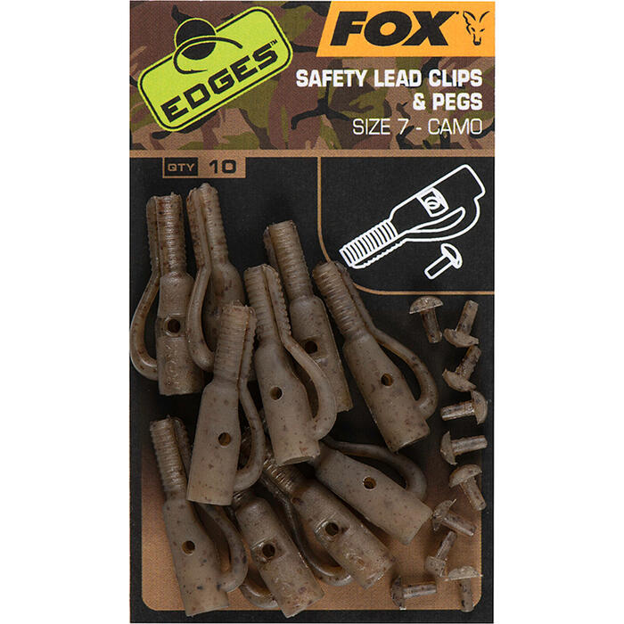 Fox Edges Camo Lead Clip + Pegs Size 7