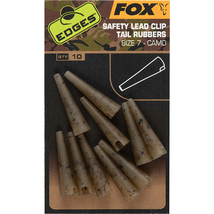 Fox Edges Camo Lead Clip Tail Rubbers Size 7