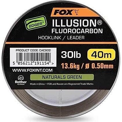 Fox Edges Illusion Fluorocarbon 20lb 0.40mm x 40m - Naturals Green