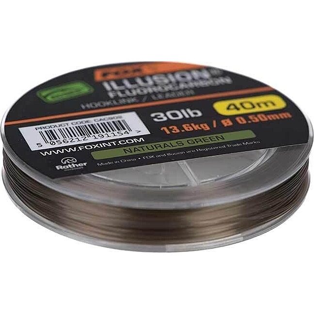 Fox Edges Illusion Fluorocarbon 30lb 0.50mm x 40m - Naturals Green