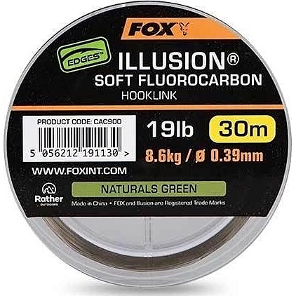 Fox Edges Illusion Soft Fluorocarbon Hooklink 12lb 0.30mm x 30m - Naturals Green