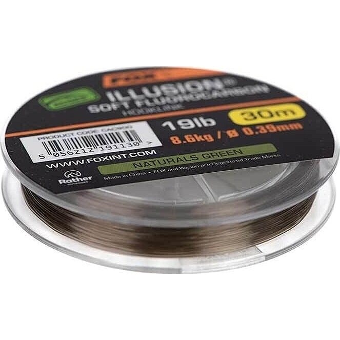 Fox Edges Illusion Soft Fluorocarbon Hooklink 12lb 0.30mm x 30m - Naturals Green