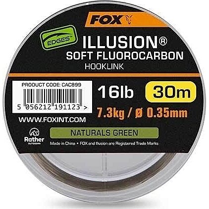 Fox Edges Illusion Soft Fluorocarbon Hooklink 19lb 0.39mm x 30m - Naturals Green