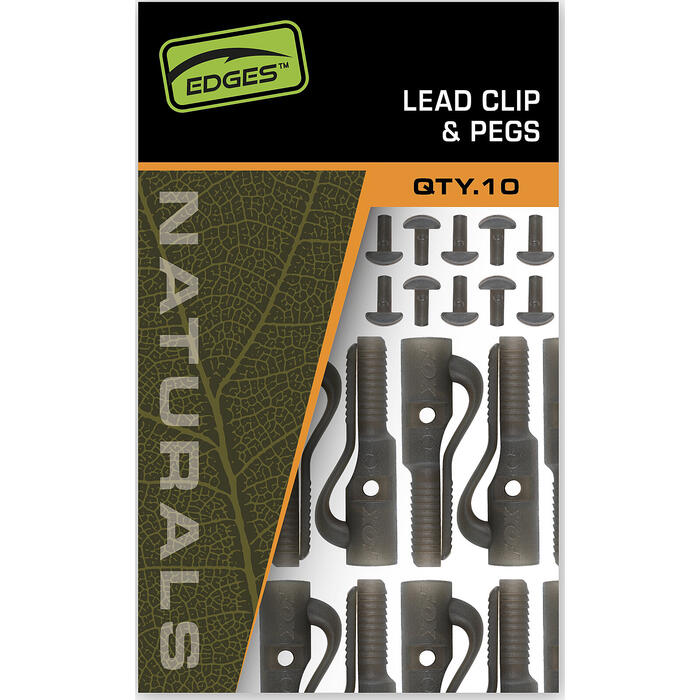 Fox Edges Naturals Lead Clip + Pegs 10pcs