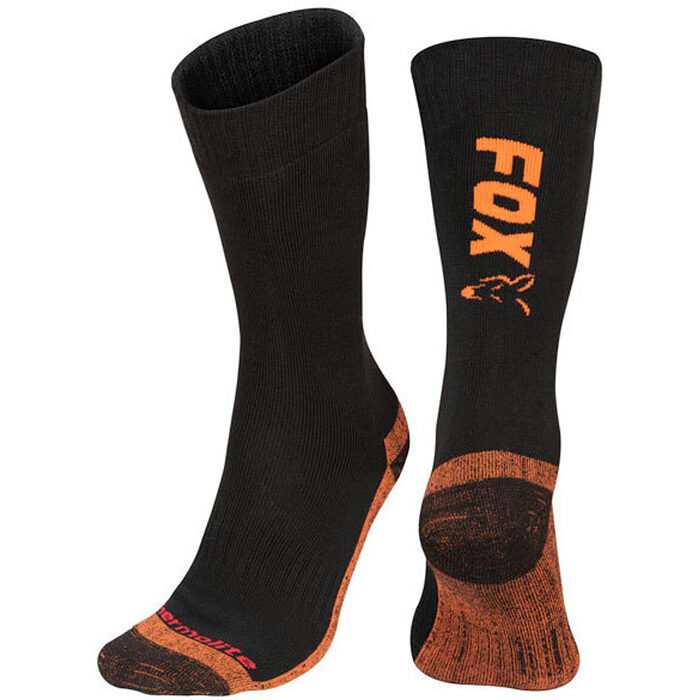 Fox Black Thermolite Long Sock Black - Orange Maat 40-43