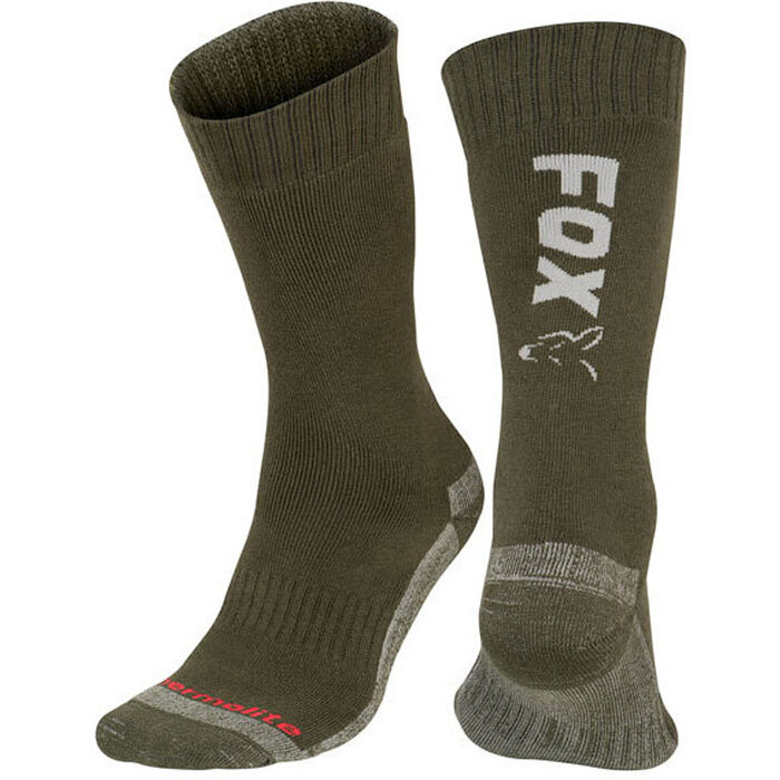 Fox Black Thermolite Long Sock Green - Silver Maat 40-43