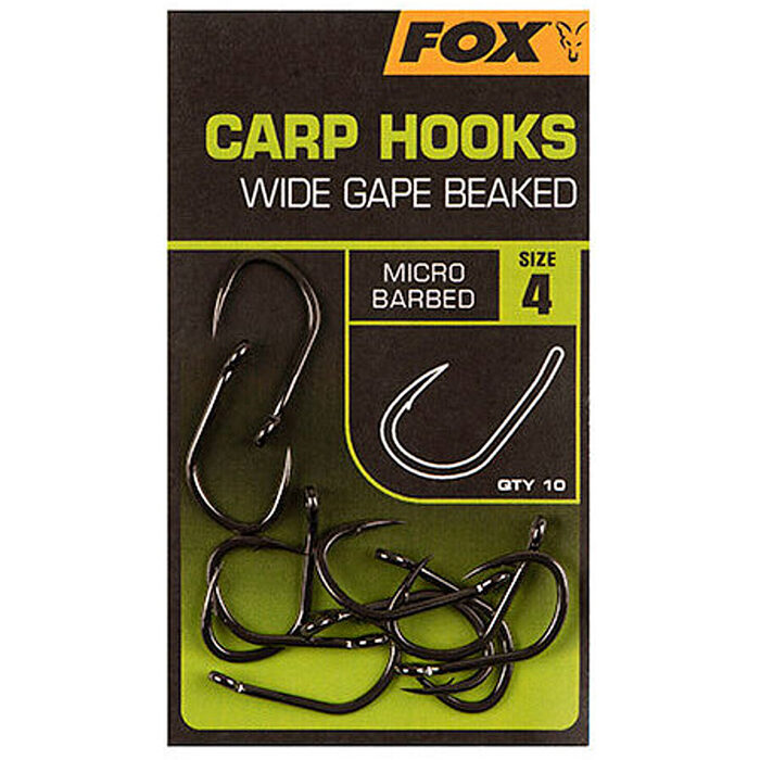 Fox Carp Hooks Wide Gape Beaked #4