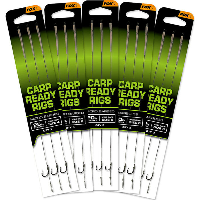 Fox Carp Ready Rigs Wide Gape Size 4 (25lb)