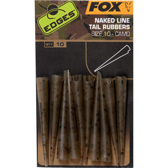 Fox Edges Camo Naked Line Tail Rubbers Size 10