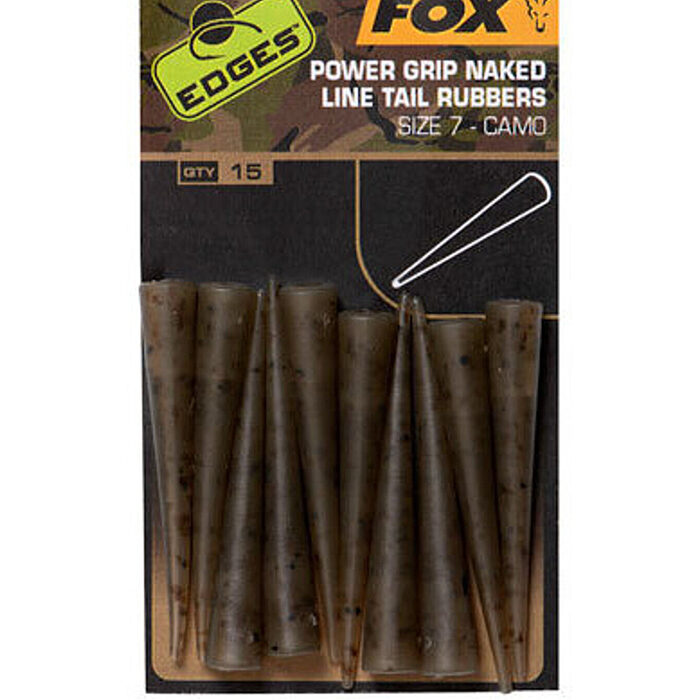 Fox Edges Camo Power Grip Naked Tail Rubbers Size 7