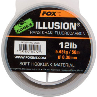 Fox Edges Illusion Soft Hooklink Trans Khaki 12lb-0.30mm