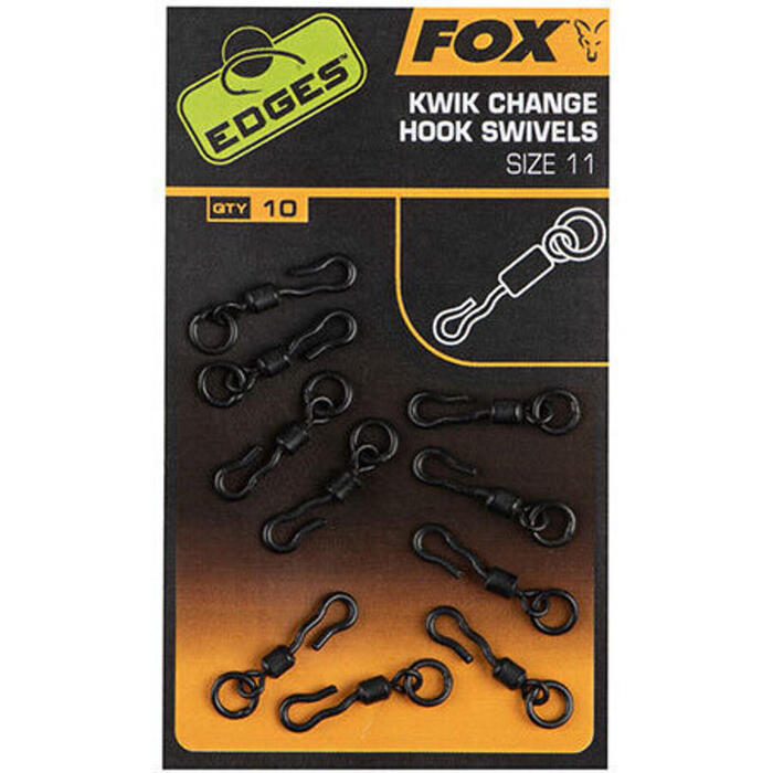 Fox Edges Kwik change hook swivels size 11 10pcs